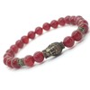 Zen ethnic men's bracelet in red carnelian beads and bronze