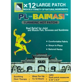 Back/Neck Pain Relief Patches, 12 Count Heat Patches for Pain Relief, Herbal Adhesive Heat Patches for Muscle & Knee Joint Comfort, Long-Lasting Heat Support (4.72" X 6.3")