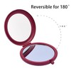 Compact Mirror for Purse, Metal Round Shell, Double-Sided 1X/2X Magnifying,