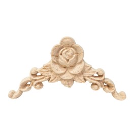 10PCS Decorative Wood Carved Appliques Onlays Unpainted Cute Wooden Corners,Flower Carvings Decals for Mirrors Cabinets Walls Doors Chests Dressers Night Stand DIY Artwork Project, 8x8cm/3.15"x3.15"