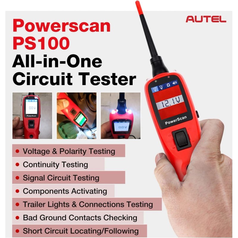 Autel PowerScan PS100 Circuit Tester Electrical Diagnostic Power Probe 12V/24V