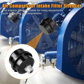 oumuik Air Compressor Muffler Air Filter Compressor 3/8"16mm Thread Metal Air Compressor Intake Filter Silencer