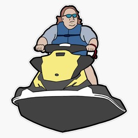 Leyland Designs Tiger King Informant On A Jet Ski Sticker Outdoor Rated Vinyl Sticker Decal for Windows, Bumpers, Laptops or Crafts 5"