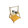 TECHXMASTREE Cat Hammock, Plush Velvet Cat Beds, Wooden Swing, Suitable