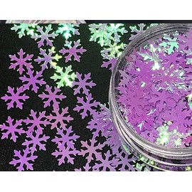 Nail Art Christmas Winter Snowflakes Glitter Sequin 8mm (05 Pearl Iridescent Lilac)