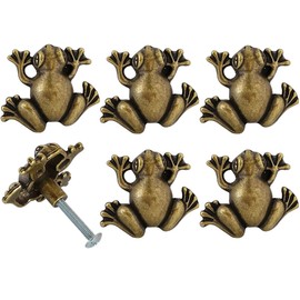 brandname JfwuHap 6 Pcs Zinc Alloy Frog Shaped Cabinet Knobs Animal Pull Handle with Screw Hardware Furniture Decoration for Drawer Dresser Closet Kitchen Cupboard Wardrobes(Frog)