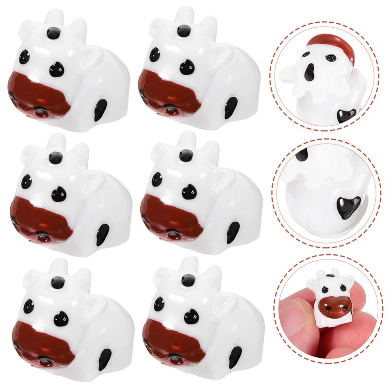 Mipcase 35pcs Miniature Cow Figurines Animal Models for Moss Landscape