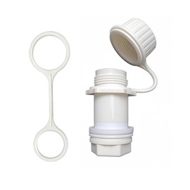 ORTREE Threaded Drain Plug Assembly with Plastic Tethered Cap,Suitable for Cooler Drain Plug Replacement and Ideal for Repairing and Replacing Cooler Accessories.White,Pack of 1(1 Pack)