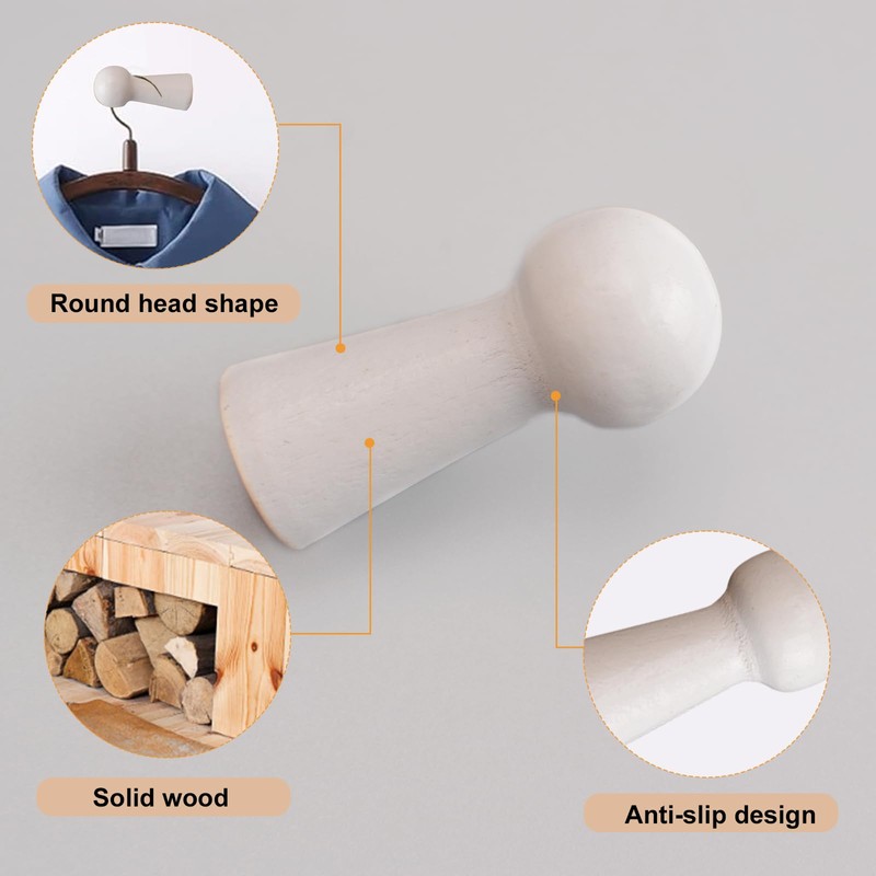 MOROBOR 10pcs Wooden Coat Hooks Shaker Pegs Decorative Coat Peg