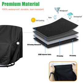 WOMACO Patio Swivel Chair Cover Waterproof Outdoor Swivel Chair Slip Covers Outside Small Large Oversized Wicker Lawn Club Chair Furniture Protector (31.5"W x 39"D x 29.5"H (2 Pack))