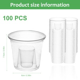 Vexran Jager Bomb Shot Glasses Plastic 175 + 25 ml Shot Glasses Shot Cups Made of PS Material Shot Cups Reusable Shot Glasses Plastic for Party Fun Weddings Pack of 100