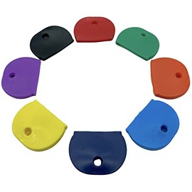JAM2DAY Pack of 8 Large Key Cap Covers - Assorted Colours With Soft Rubber Feel