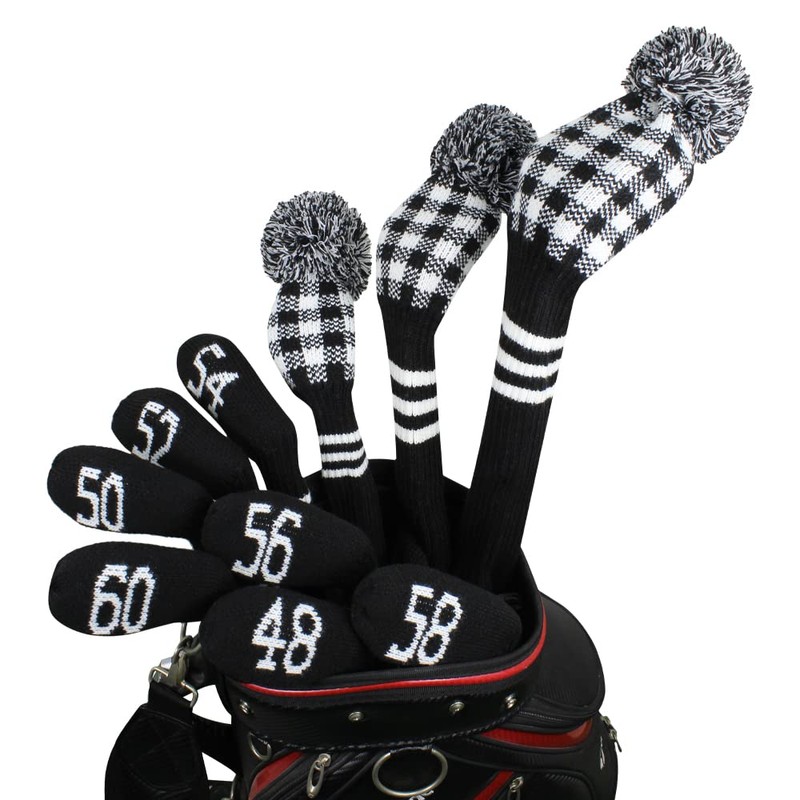 Knitted Wedge Golf Iron Headcovers 7 PCS Club Protector 48,50,52,54,56,58,60