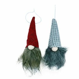 THE JOY TREE Nordic Gnome Christmas Tree Ornaments - Set of 2 Holiday Scandinavian
