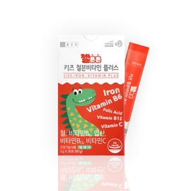 Chong Kun Dang Geltonton Kids Iron Vitamin Plus 30 packets, approximately 1 month supply, iron supplement for picky eaters / 종근당 젤튼튼 키즈 철분비타민 플러스 30포 약1개월분 편식 어린이 철분제