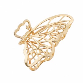 Hair Claw Clips, Gold Butterfly Metal, Non-slip Hollow Design for Thick Hair, Fashion Hair Accessories