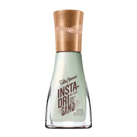 Sally Hansen Insta-Dri Sand Nail Polish | Quick Dry, Long Lasting, Streak-Free Shine | Opaque, Shimmery | 136 Fast and Gritty | Glittery Sage Green Nail Color