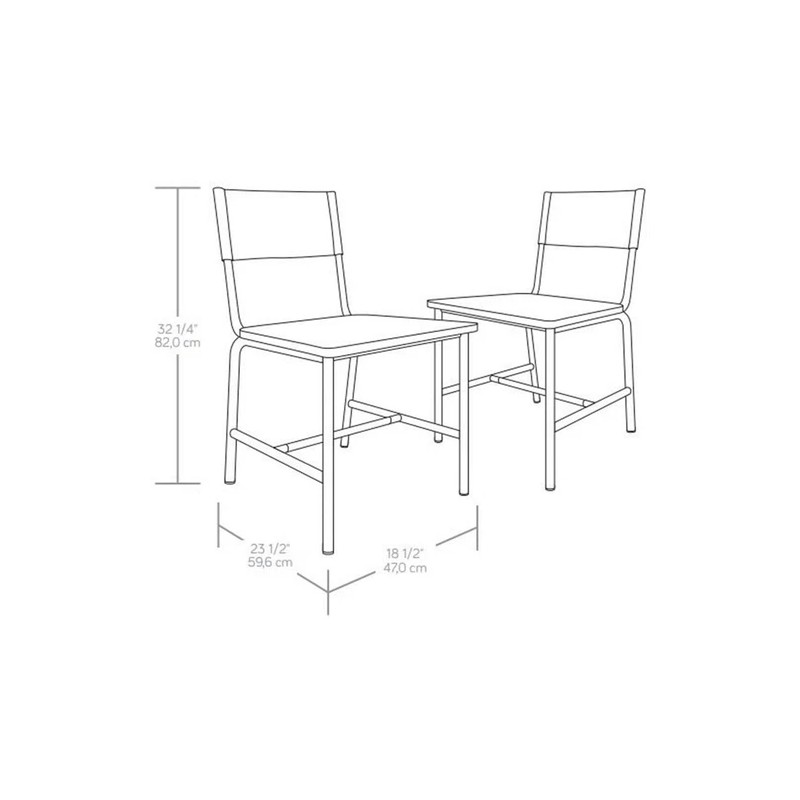 Sauder Boulevard Cafe Faux Leather Back Dining Side Chair Brown/White