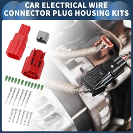 INFINAUTO 6 Pin Car Electrical Wire Connector Plug Housing Kits, 0.6mm Series Car RV Truck Male Female Wire Terminal Connector, 1 Set