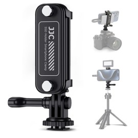 JJC 2-in-1 Multi-Use Phone Clamp SSD Holder Bracket, 360°Rotates SSD Mount Support with Cold Shoe, 1/4"-20 Tripod Mount for Photography Videography Video Recording Vlog Streaming