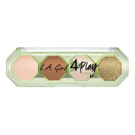 Paleta L.A. Girl 4PLAY 4 Sombras Mate Brillo Lámina Color Verde Cowgirl