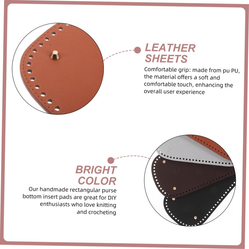 Operitacx 4pcs Handbag Base Shaper Insert Pads Pu Rectangular Tote