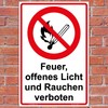 Sign "Feuer, offenes Licht und Rauchchen verboten" Sign 300 x
