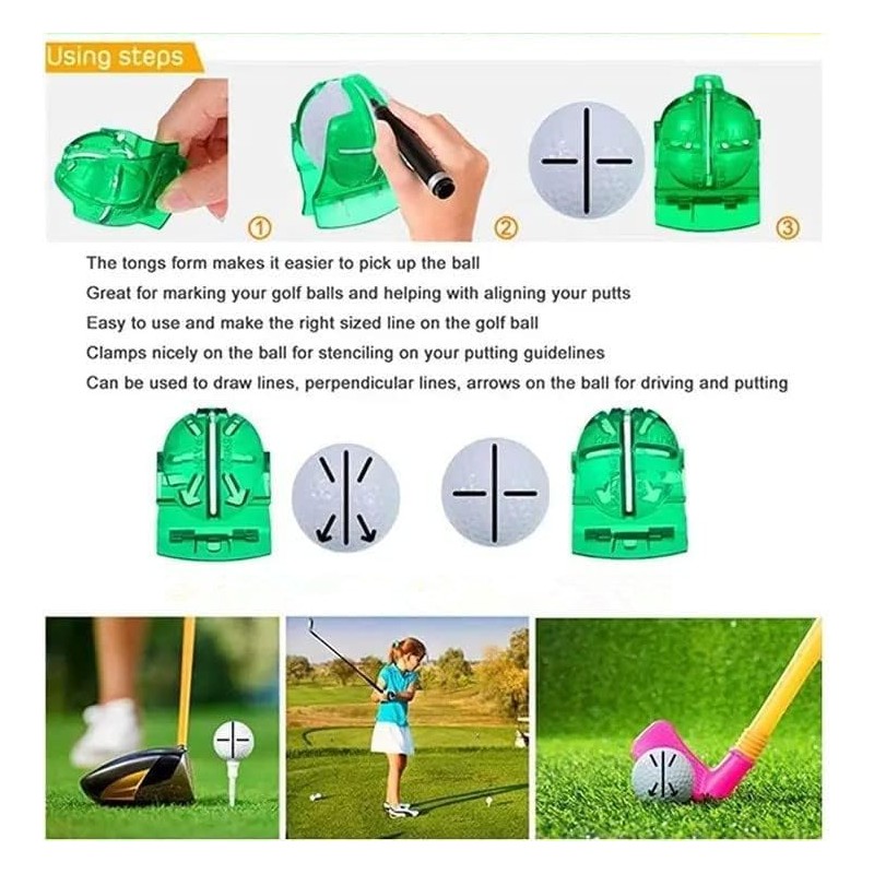 LM sports 4 Pack Golf Ball Line Liner Drawing Marking