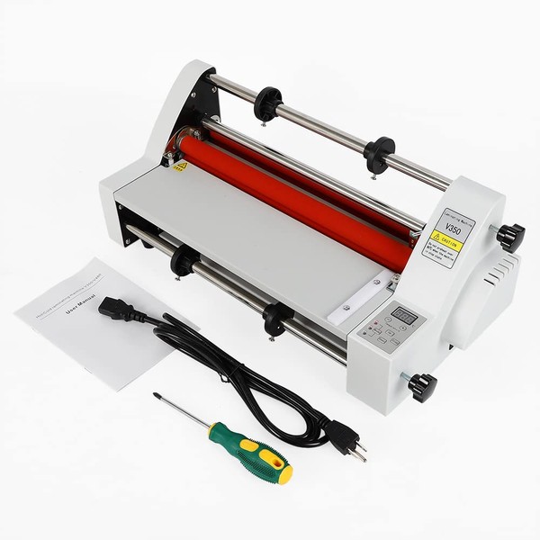 V350 Hot Cold Roll Laminator, 110v Laminator Digital Display Single&Dual