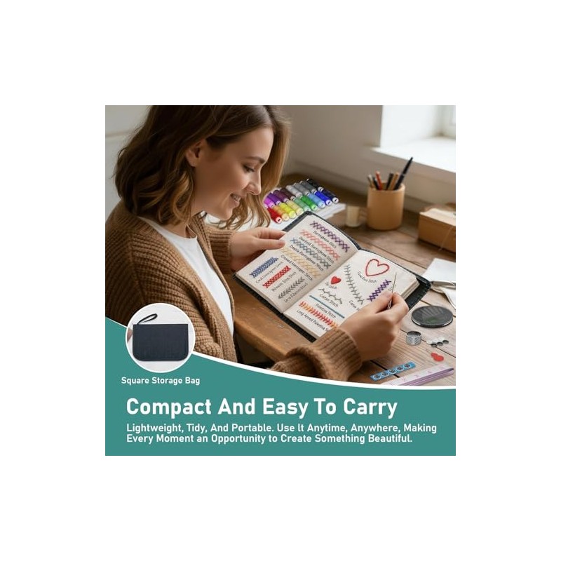 Libro de aprendizaje de bordado, Kit de libro de puntadas