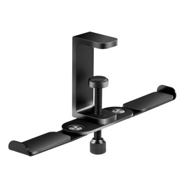 blingwider 2 Hooks Aluminum Foldable Headphone Holder for Desk, Headset Stand for Desk,Backpack Holder Hook for Desk,Table Bag Hook,Under Desk Clamp Hook for Gaming PC Accessories,Black