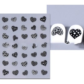 6 Sheets Heart Nail Art Stickers Valentine's Day Heart Nail Decals 3D Self Adhesive Love Heart Nail Art Design Sticker Holiday Acrylic DIY Nail Supplies Heart Nail Charm for Women Nail Decoration