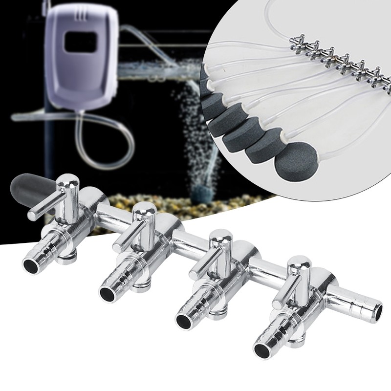 5PCS Stainless Steel Fish Tank Airflow Control Regulating Valve Aquarium