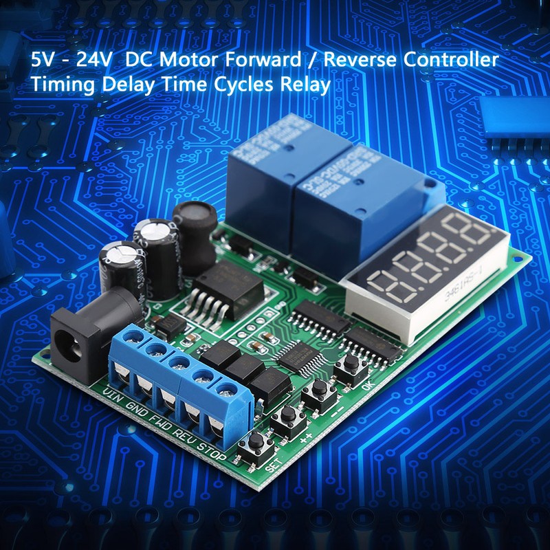 5V - 24V Motor Forward / Reverse Controller Timing Delay