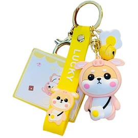 [AIXUAN] Cute Cartoon 3D Keychain,Cute Animal Keychain,Couple Keychain Accessories Silica Gel Car Keychain Suitable for Girls Student(Type 6)