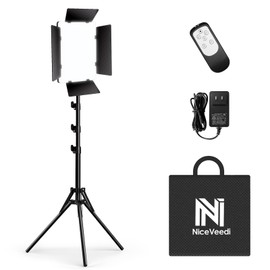 NiceVeedi 36W Photography Lighting, Bi-Color Studio Light, CRI 95+, Dimmable AC Adapter Powered LED Video Light Kit with Remote Control & 72” Tripod, Light for Video Recording/YouTube/TikTok/Ins