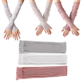 Molyorch 3 Paare Damen Kühlung Arm Ärmel, Atmungsaktiv Armschutz, Armstulpen aus Spitze, Armstulpen mit UV-Sonnenschutz für Radfahren Laufen Golf Reise Outdoor Sport Schutz (3 Farben)