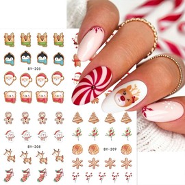 Snowflake Nail Art Stickers Christmas Nail Decals Acrylic Snow Mountain Tree Water Transfer Nail Foil Nail Supplies Winter Party Nail Designs Sliders Nail Decorations Accessories for Women 12Sheet