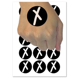 Letter X Uppercase Felt Marker Font Temporary Tattoo Water Resistant Fake Body Art Set Collection - 15 2" Tattoos (1 Sheet)