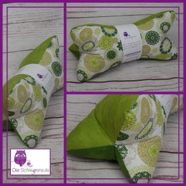 Leseknochen Nackenkissen (Mandala grün) bequem und waschbar! Handgestopft und genäht in Deutschland - Nutzbar als Nackenrolle Kissen Nackenrolle
