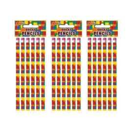 Pack Of 6 Brick Pencils With Eraser