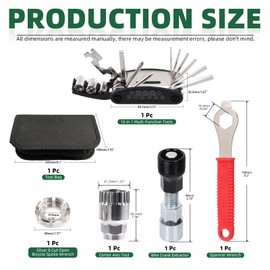 Keadic 5Pcs Bike Crank Puller and Bottom Bracket Removal Tool Set with 16mm Spanner/Wrench, Universal Type Bike Emergency Repair Tool for MTB Mountain/Road/Bicycle