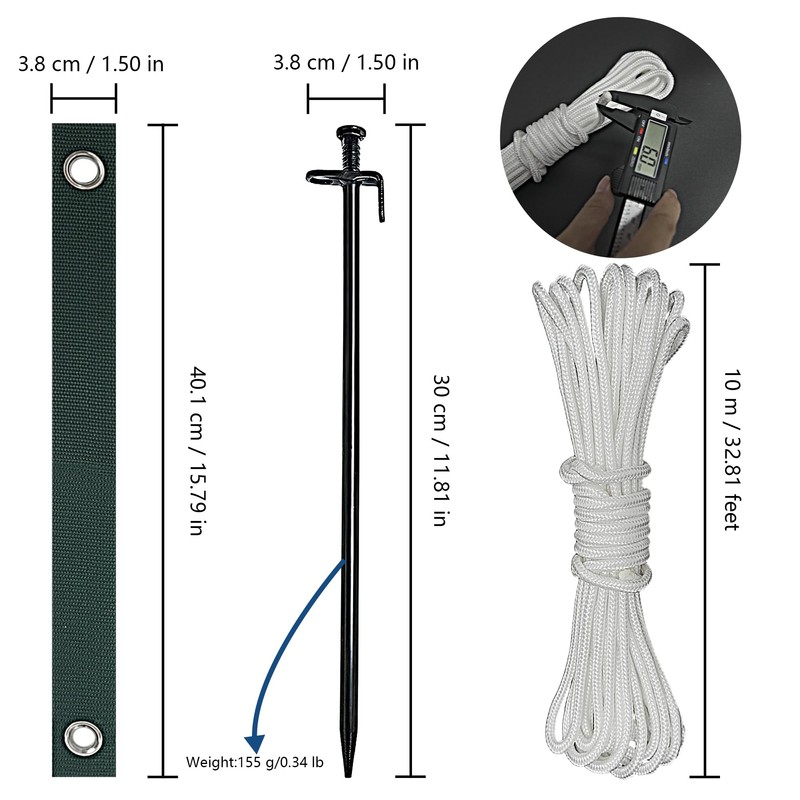 FANEAMADE Tree Stake Kit,Heavy Duty Steel Tree Straightening Kit,Tree Staking