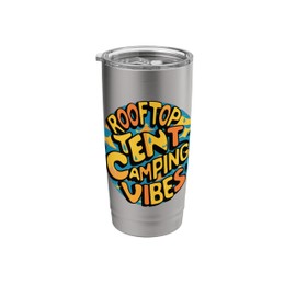Rooftop Tent Camping Vibes | Handdrawn Style Adventure Stainless Steel Insulated Tumbler