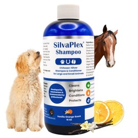 SilvaPlex Ag21 Professional Chelated Silver Pet Shampoo & Conditioner - UV Protection, Coat Enhancing Formula for Dogs, Cats & Horses - Vet Recommended, Made in USA (16 oz)