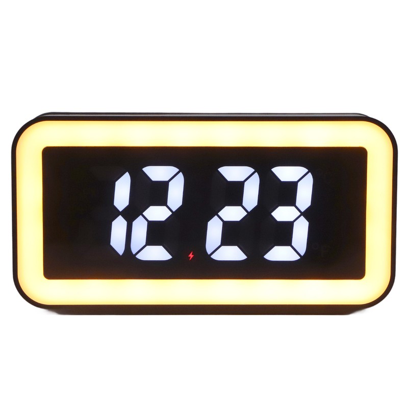Wireless Charging Alarm Clock USB Reverse Charging LED Large Screen