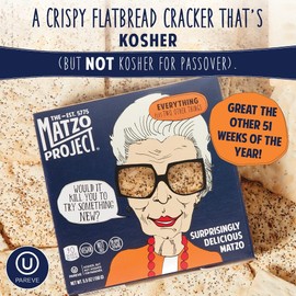 The Matzo Project Crispy Matzo Flats, Flatbread Crackers Sprinkled with (Almost) Everything, Vegan, Nut Free, All Natural, 3-Pack., 5.5 oz. Each, Kosher but NOT Kosher for Passover