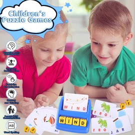 MOXYOY Educational Toys Matching Spelling Game Toys Children's Early Learning Toys for 4-6 Year Olds Helping Children with Word Recognition and Word Spelling Learning 3 4 5 6 Year Old Boys Girls Gifts