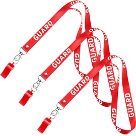 Yexiya 12 Pcs Guard Whistle with Lanyard Emergency Whistles Plastic Whistle for Lifesaver Men Women (Red)