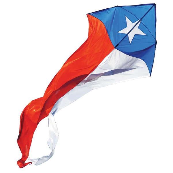 In the Breeze 3357 — Texas 77" Wave Delta Kite — Easy Flying Single Line Large Ripstop and Taffeta Kite